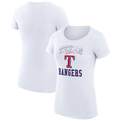 Texas Rangers G-III 4Her by Carl Banks Women's Super-Slim Fit Lightweight Team Logo Graphic T-Shirt White