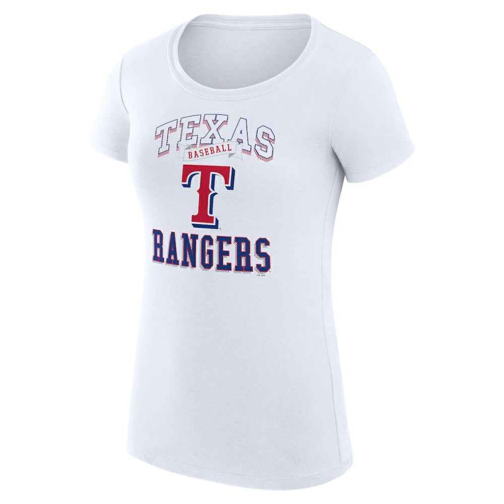 Texas Rangers G-III 4Her by Carl Banks Women's Super-Slim Fit Lightweight Team Logo Graphic T-Shirt White
