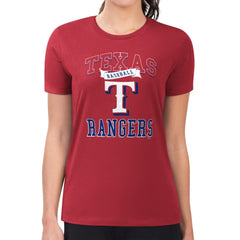 Texas Rangers G-III 4Her by Carl Banks Women's Super-Slim Fit Lightweight Team Logo Graphic T-Shirt Red