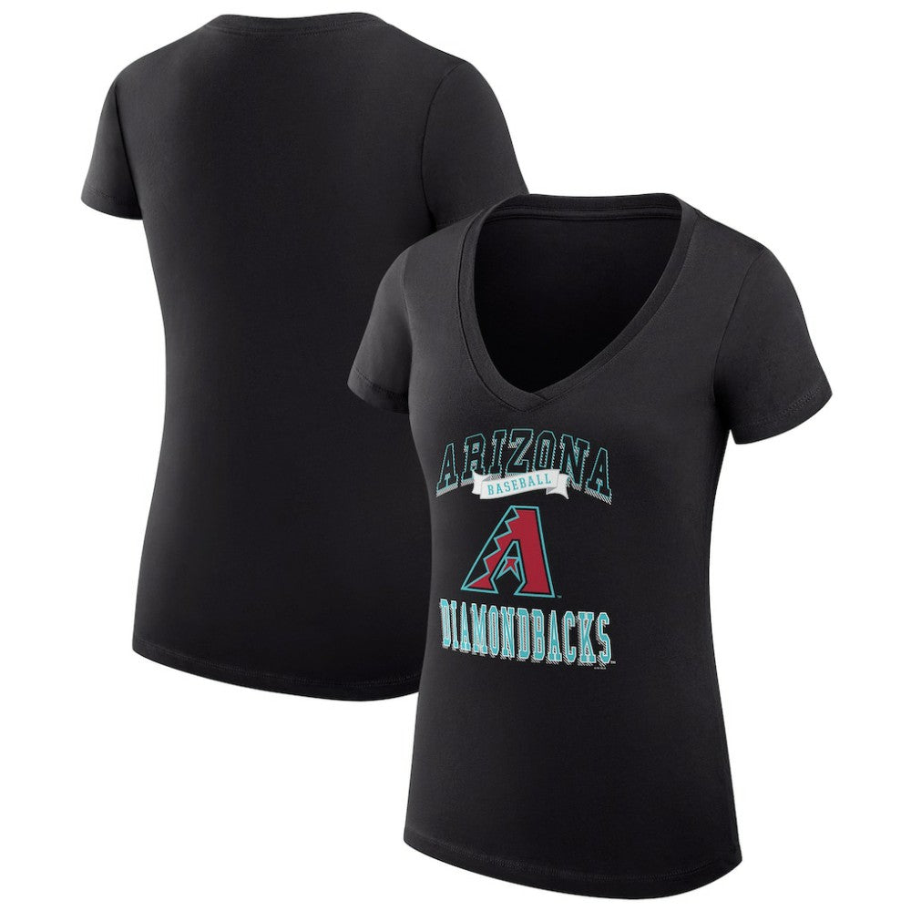 Arizona Diamondbacks G-III 4Her by Carl Banks Women's Super-Slim Fit Lightweight Team Logo Graphic V-Neck T-Shirt Black