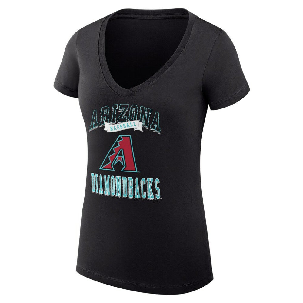 Arizona Diamondbacks G-III 4Her by Carl Banks Women's Super-Slim Fit Lightweight Team Logo Graphic V-Neck T-Shirt Black