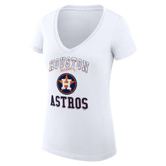 Houston Astros G-III 4Her by Carl Banks Women's Super-Slim Fit Lightweight Team Logo Graphic V-Neck T-Shirt White