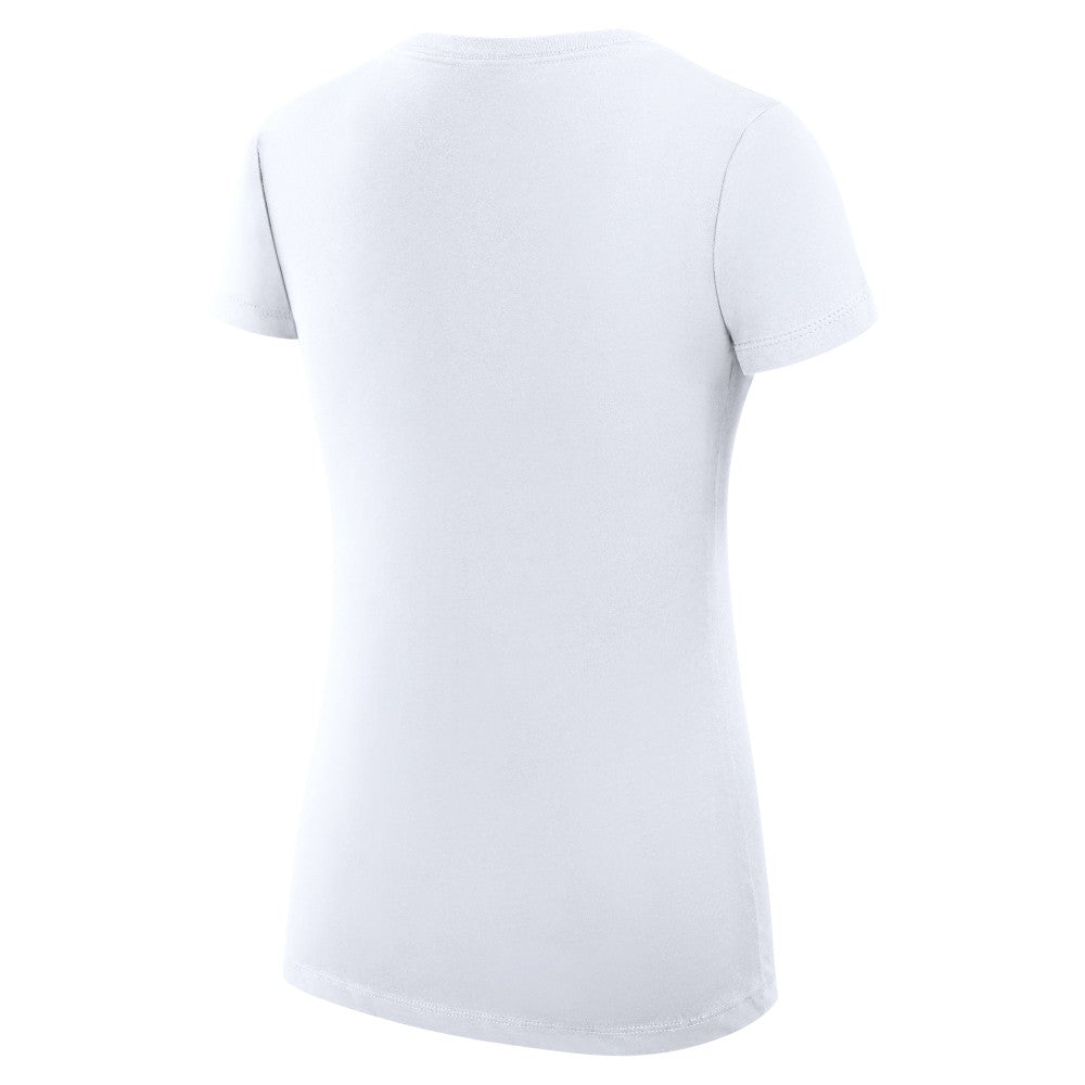 Los Angeles Angels G-III 4Her by Carl Banks Women's Super-Slim Fit Lightweight Team Logo Graphic V-Neck T-Shirt White