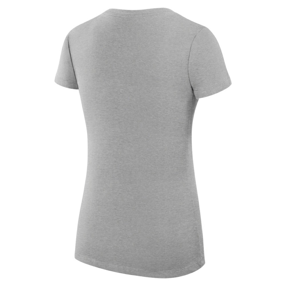 Los Angeles Dodgers G-III 4Her by Carl Banks Women's Super-Slim Fit Lightweight Team Logo Graphic V-Neck T-Shirt Heather Gray