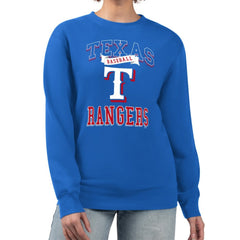 Texas Rangers G-III 4Her by Carl Banks Women's Team Logo Graphic Tri-Blend Fleece Pullover Sweatshirt Royal