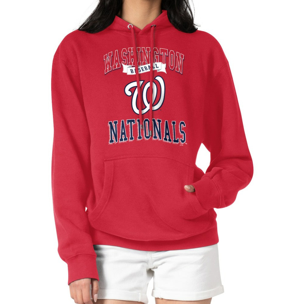 Washington Nationals G-III 4Her by Carl Banks Women's Team Logo Graphic Fleece Pullover Hoodie Red