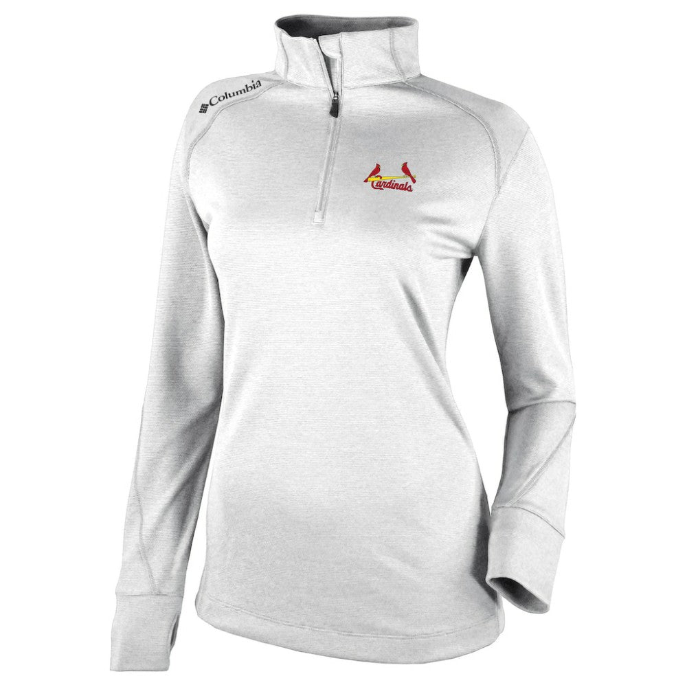 St. Louis Cardinals Women's Cooperstown Collection Shotgun 2.0 Omni-Wick Quarter-Zip Top - White