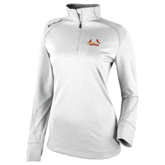 St. Louis Cardinals Women's Cooperstown Collection Shotgun 2.0 Omni-Wick Quarter-Zip Top - White