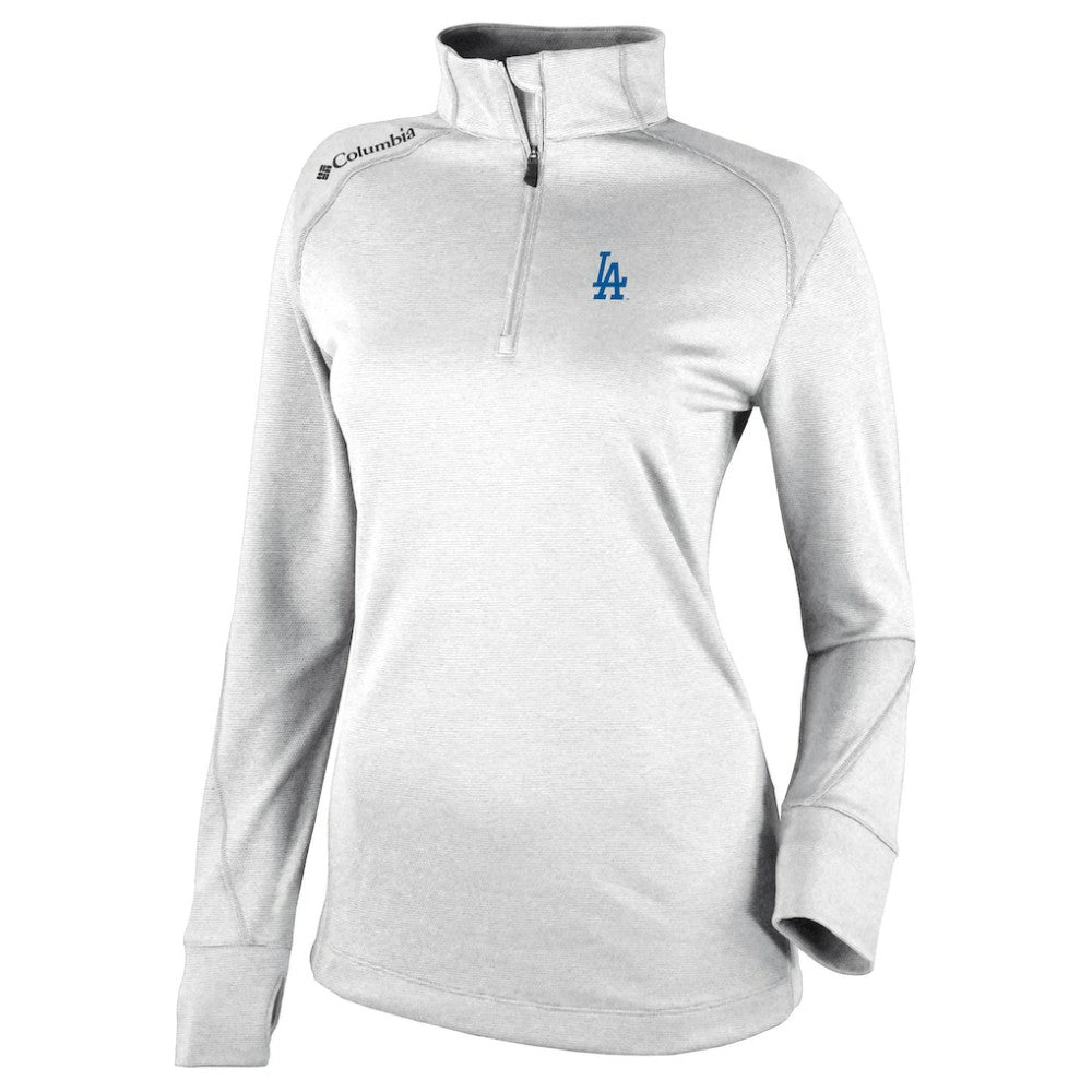 Los Angeles Dodgers Women's Cooperstown Collection Shotgun 2.0 Omni-Wick Quarter-Zip Top - White