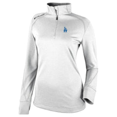 Los Angeles Dodgers Women's Cooperstown Collection Shotgun 2.0 Omni-Wick Quarter-Zip Top - White
