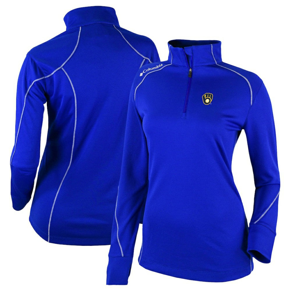 Milwaukee Brewers Women's Cooperstown Collection Shotgun 2.0 Omni-Wick Quarter-Zip Top - Royal