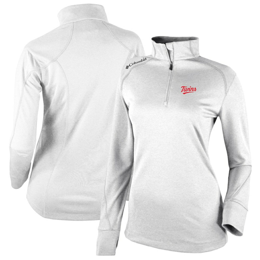 Minnesota Twins Women's Cooperstown Collection Shotgun 2.0 Omni-Wick Quarter-Zip Top - White