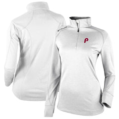 Philadelphia Phillies Women's Cooperstown Collection Shotgun 2.0 Omni-Wick Quarter-Zip Top - White