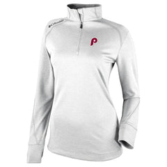 Philadelphia Phillies Women's Cooperstown Collection Shotgun 2.0 Omni-Wick Quarter-Zip Top - White