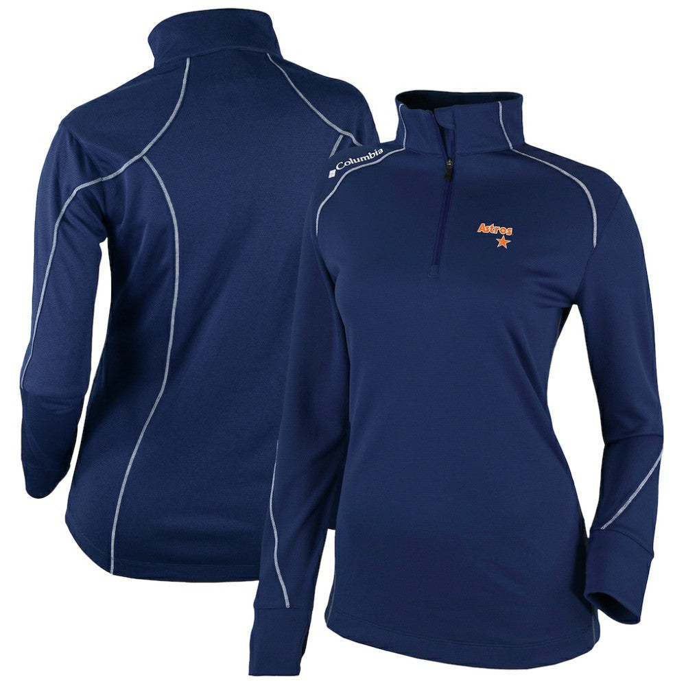 Houston Astros Women's Cooperstown Collection Shotgun 2.0 Omni-Wick Quarter-Zip Top - Navy