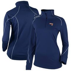 Houston Astros Women's Cooperstown Collection Shotgun 2.0 Omni-Wick Quarter-Zip Top - Navy