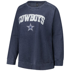 Dallas Cowboys Profile Women's Plus Size Acid Wash Raglan Sweatshirt - Navy cheap