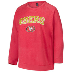 San Francisco 49ers Profile Women's Plus Size Acid Wash Raglan Sweatshirt - Red for sale