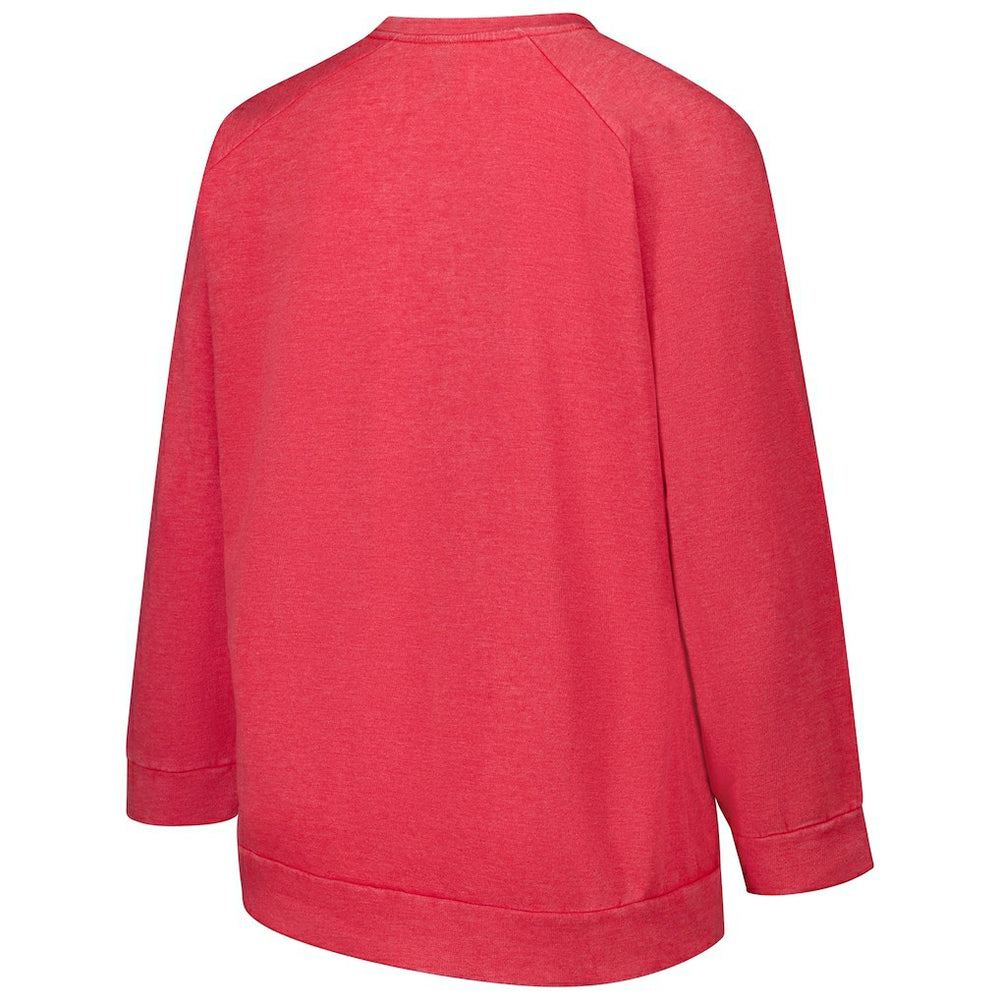 San Francisco 49ers Profile Women's Plus Size Acid Wash Raglan Sweatshirt - Red for sale