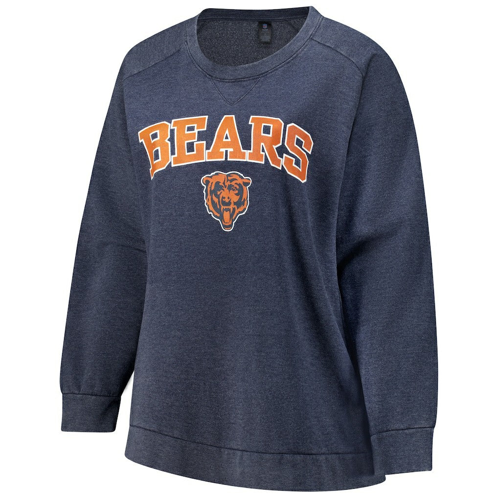Chicago Bears Profile Women's Plus Size Acid Wash Raglan Sweatshirt - Navy online
