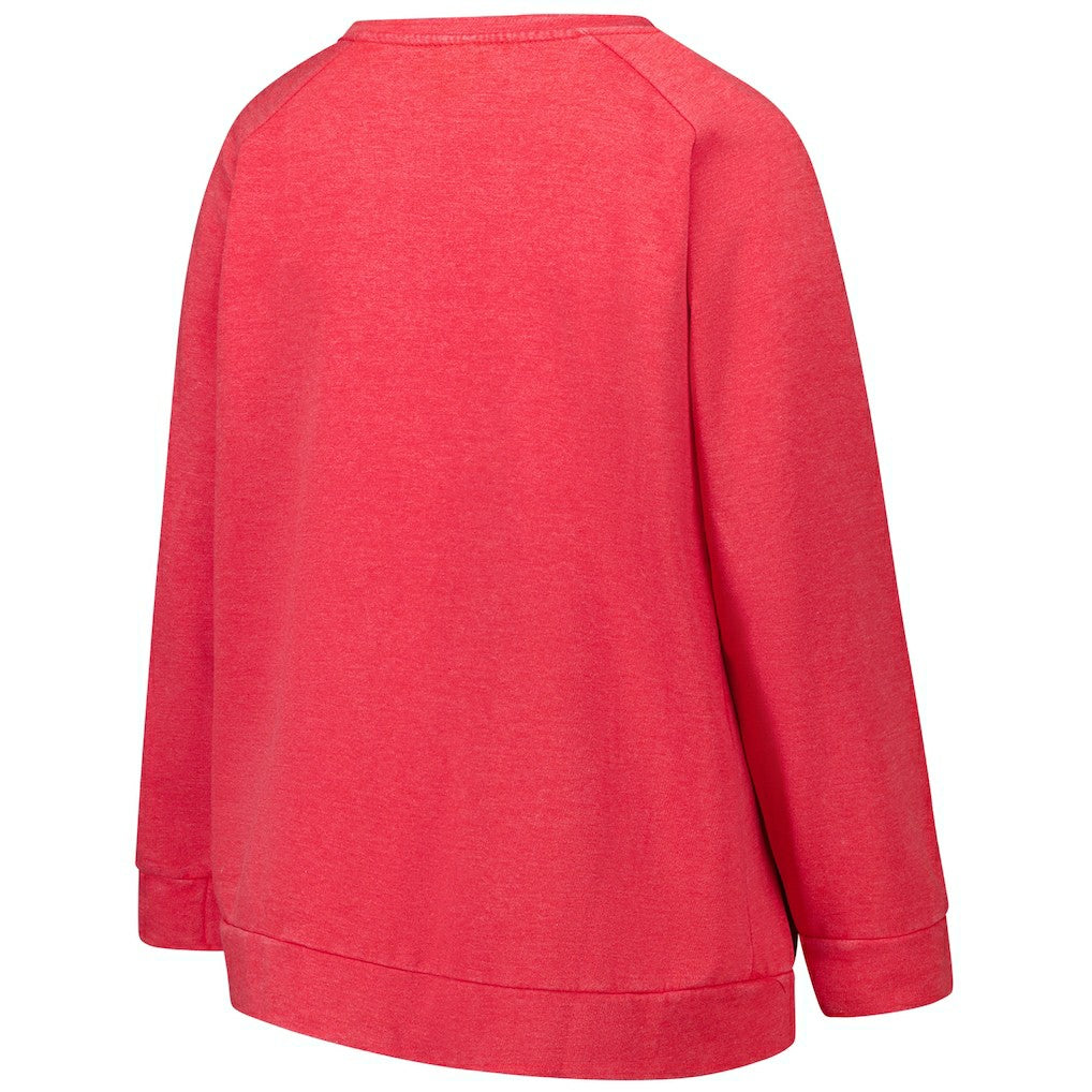 Kansas City Chiefs Profile Women's Plus Size Acid Wash Raglan Sweatshirt - Red online