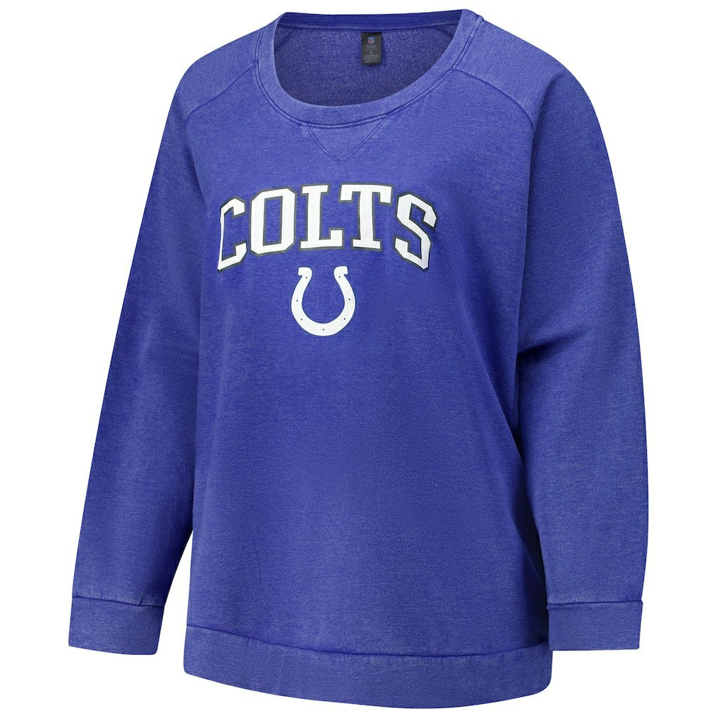 Indianapolis Colts Profile Women's Plus Size Acid Wash Raglan Sweatshirt - Royal discount