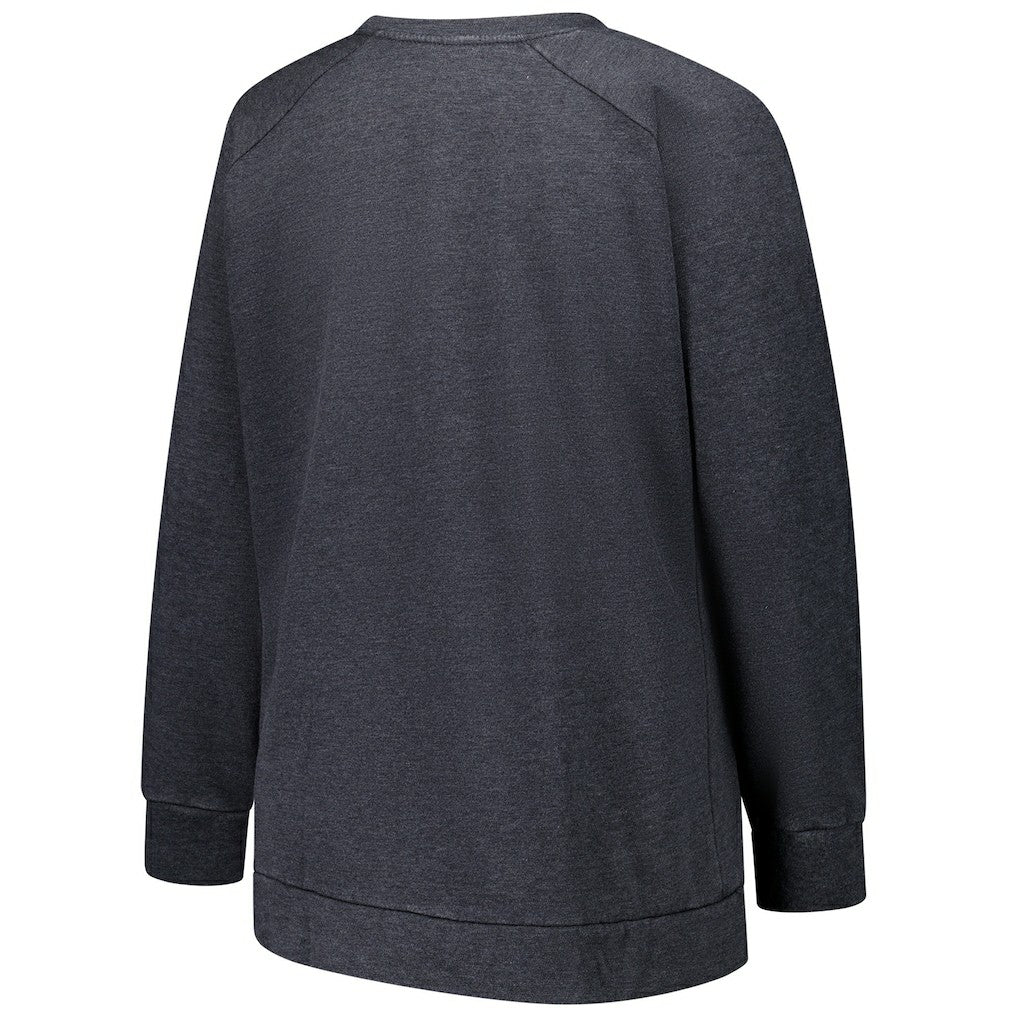 Miami Dolphins Profile Women's Plus Size Acid Wash Raglan Sweatshirt - Charcoal outlet