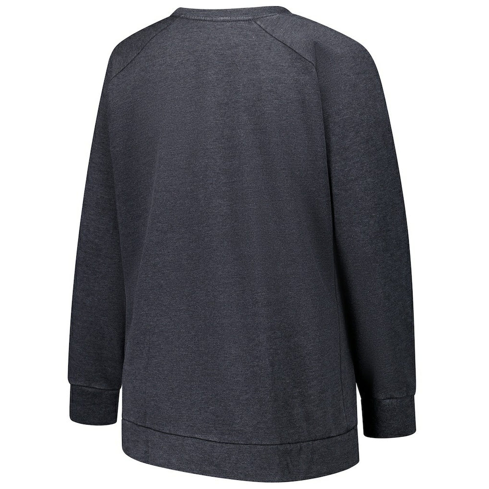 Miami Dolphins Profile Women's Plus Size Acid Wash Raglan Sweatshirt - Charcoal outlet