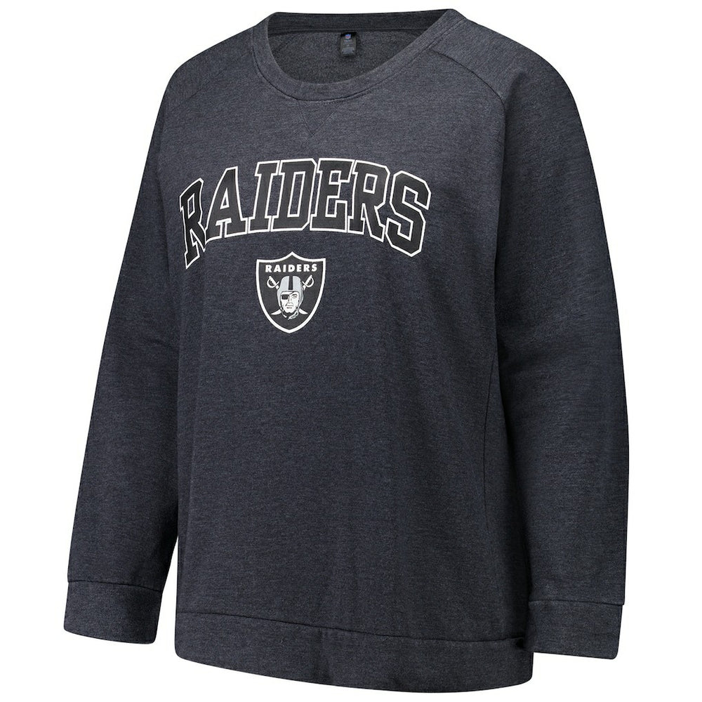 Las Vegas Raiders Profile Women's Plus Size Acid Wash Raglan Sweatshirt - Charcoal on sale