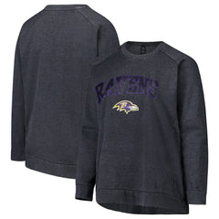 Baltimore Ravens Profile Women's Plus Size Acid Wash Raglan Sweatshirt - Charcoal cheap