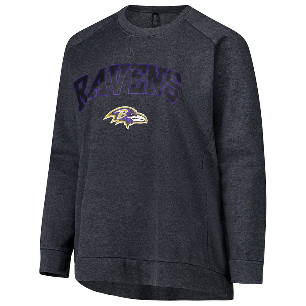 Baltimore Ravens Profile Women's Plus Size Acid Wash Raglan Sweatshirt - Charcoal cheap