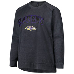 Baltimore Ravens Profile Women's Plus Size Acid Wash Raglan Sweatshirt - Charcoal cheap