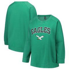 Philadelphia Eagles Profile Women's Plus Size Acid Wash Raglan Sweatshirt - Kelly Green cheap