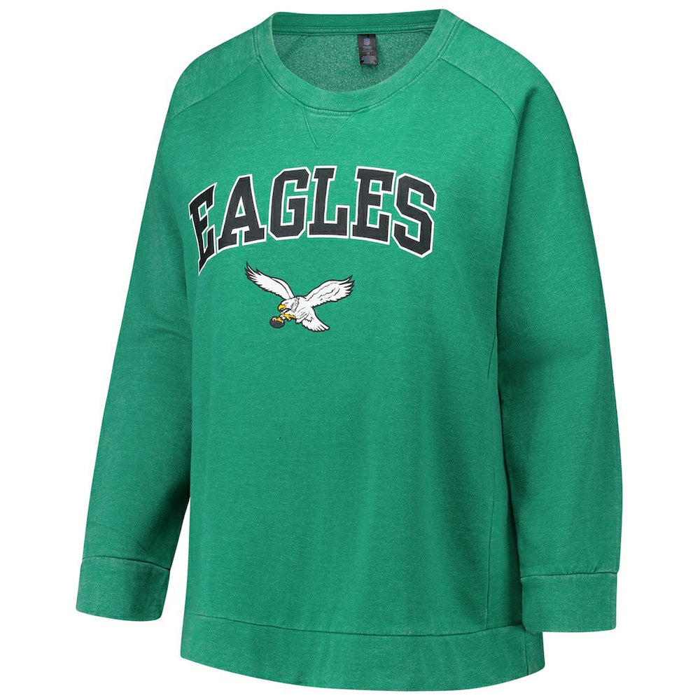 Philadelphia Eagles Profile Women's Plus Size Acid Wash Raglan Sweatshirt - Kelly Green cheap