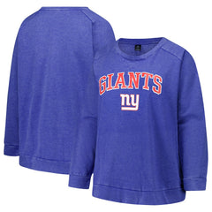 New York Giants Profile Women's Plus Size Acid Wash Raglan Sweatshirt - Royal online