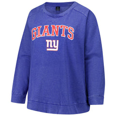 New York Giants Profile Women's Plus Size Acid Wash Raglan Sweatshirt - Royal online