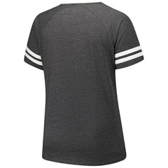 Arizona Cardinals Women's Plus Size Logo Striped Raglan Notch Neck T-Shirt - Charcoal sale