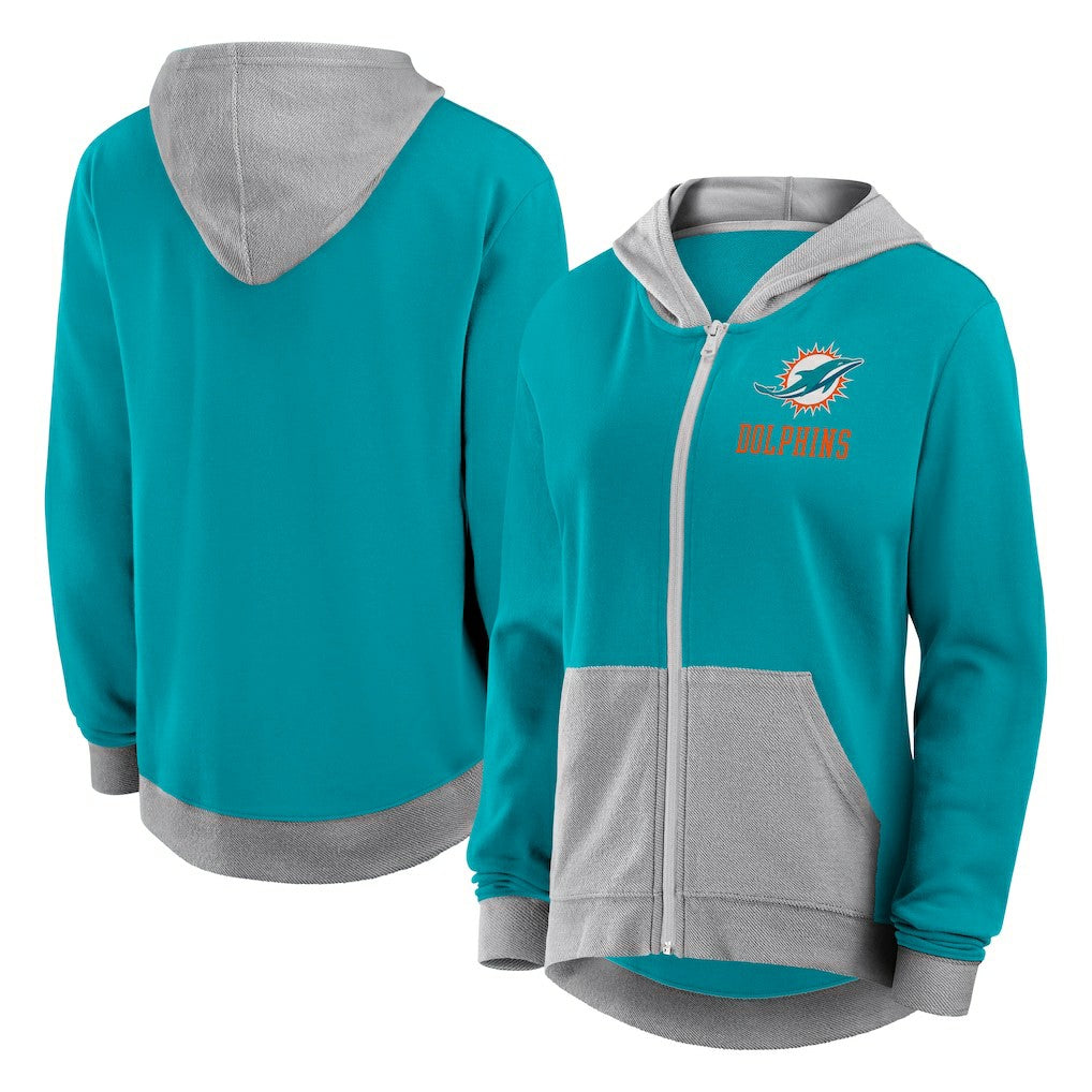 Miami Dolphins Women's Hit It Full-Zip Hoodie - Aqua outlet