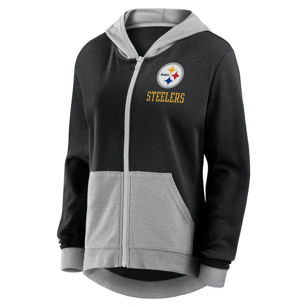 Pittsburgh Steelers Women's Hit It Full-Zip Hoodie - Black outlet
