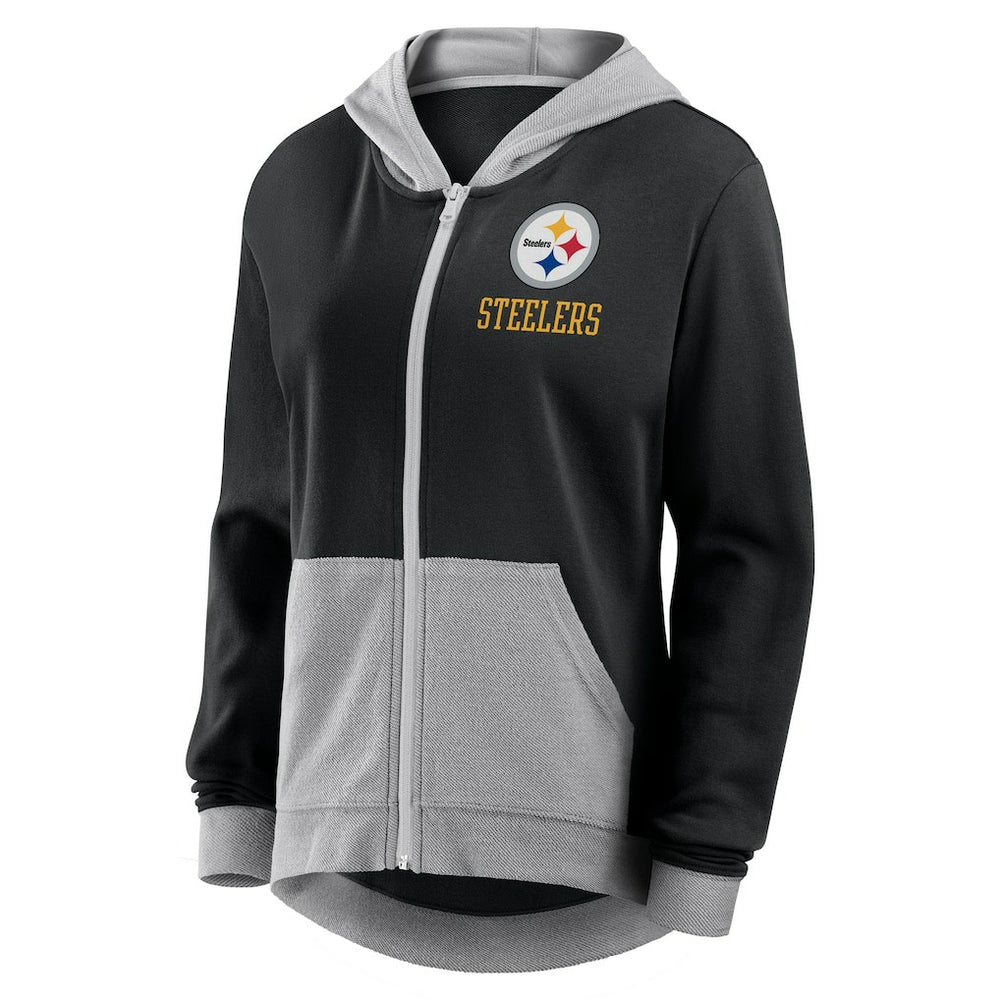 Pittsburgh Steelers Women's Hit It Full-Zip Hoodie - Black outlet
