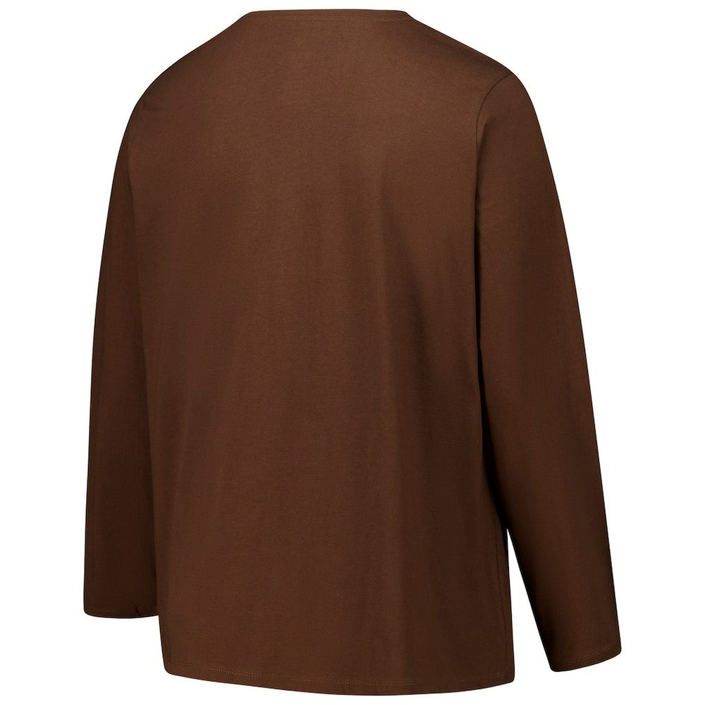 Cleveland Browns Women's Long Sleeve Scoop Neck T-Shirt - Brown sale