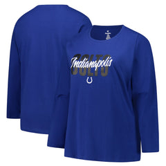 Indianapolis Colts Women's Long Sleeve Scoop Neck T-Shirt - Royal on sale