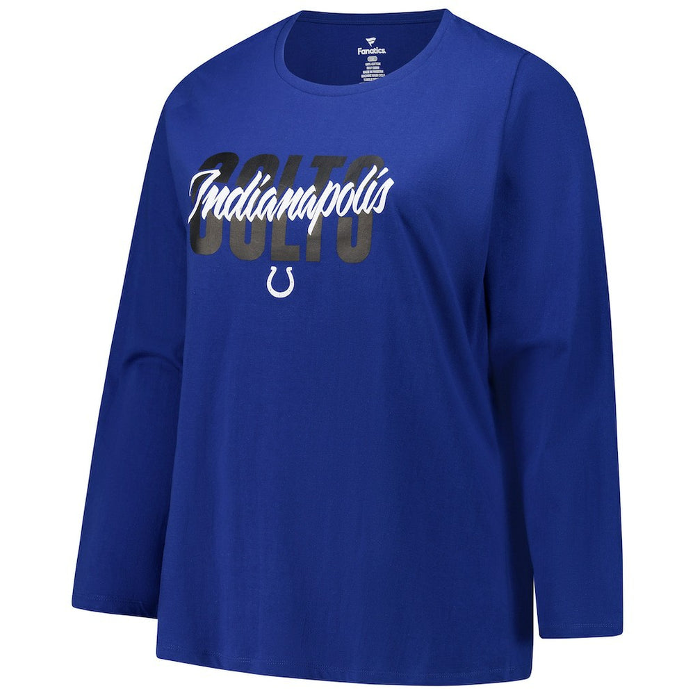 Indianapolis Colts Women's Long Sleeve Scoop Neck T-Shirt - Royal on sale