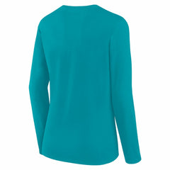 Miami Dolphins Women's Long Sleeve Scoop Neck T-Shirt - Aqua on sale