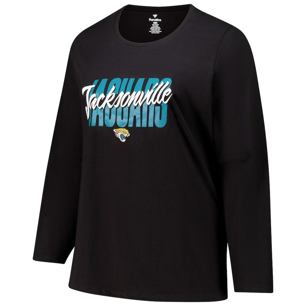 Jacksonville Jaguars Women's Long Sleeve Scoop Neck T-Shirt - Black cheap