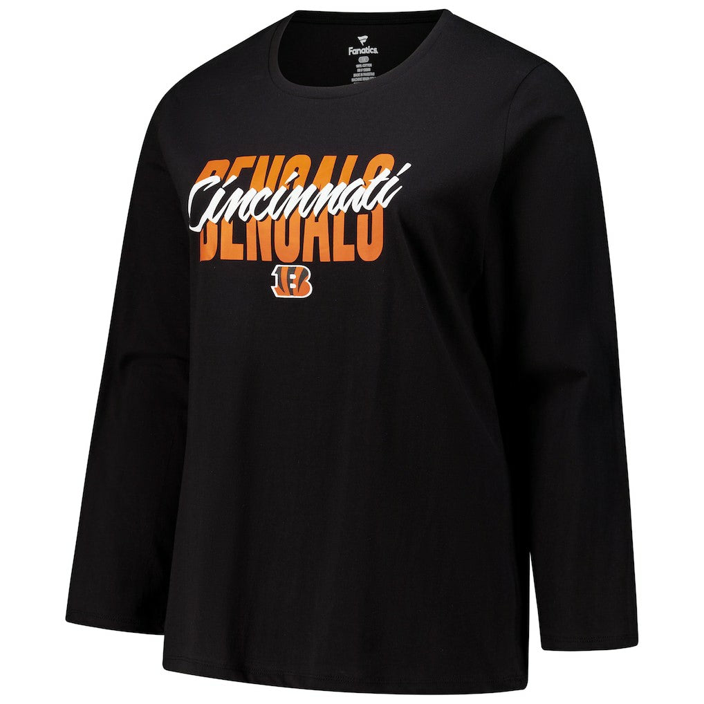 Cincinnati Bengals Women's Long Sleeve Scoop Neck T-Shirt - Black sale