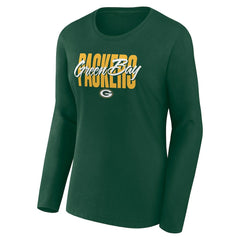 Green Bay Packers Women's Long Sleeve Scoop Neck T-Shirt - Green on sale