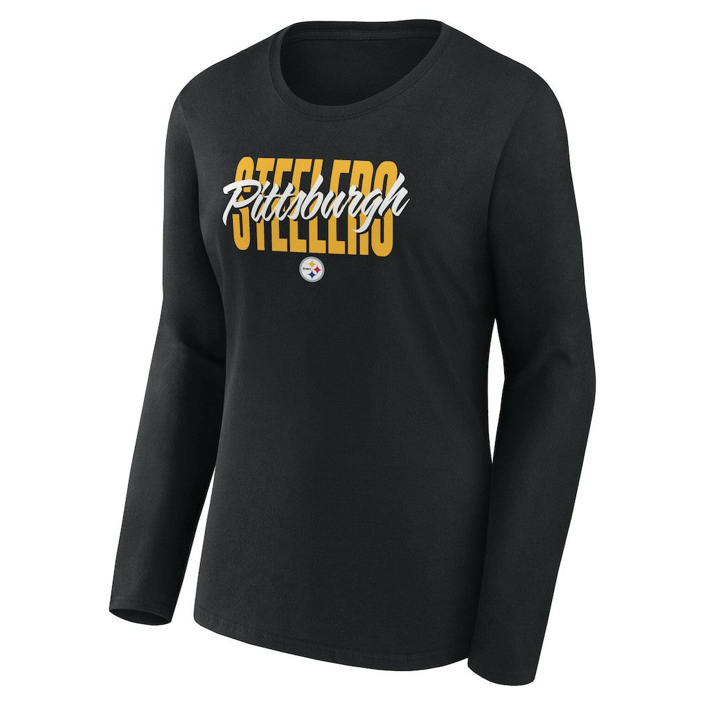 Pittsburgh Steelers Women's Long Sleeve Scoop Neck T-Shirt - Black online