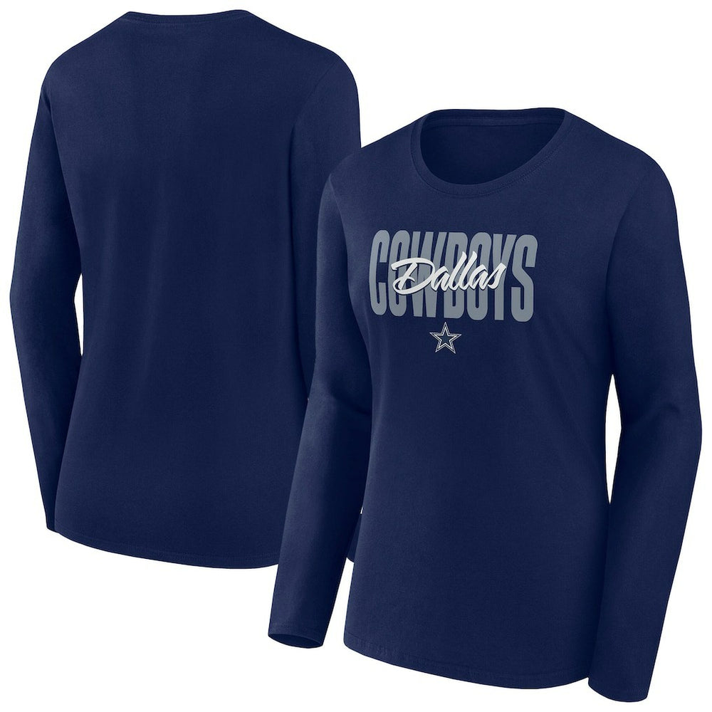 Dallas Cowboys Women's Long Sleeve Scoop Neck T-Shirt - Navy online