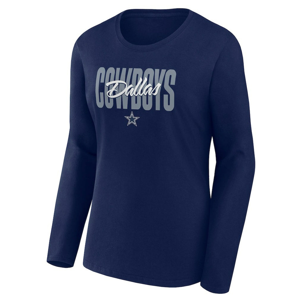 Dallas Cowboys Women's Long Sleeve Scoop Neck T-Shirt - Navy online